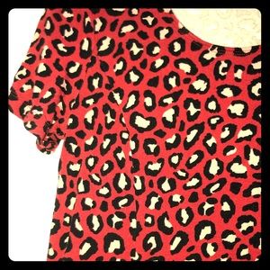 Old navy jersey swing red cheetah print dress